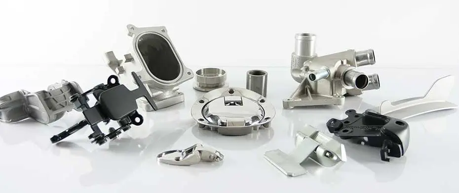 collage of investment cast parts from a variety of metal alloys