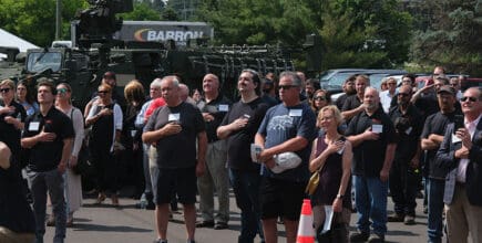 During National Anthem at Centennial Celebration ( courtesy of CJ Carnacchio/ Oxford Township)