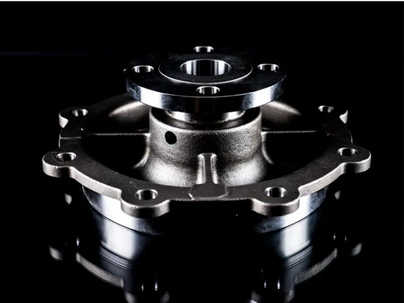 A suction head nuclear casting on a black background