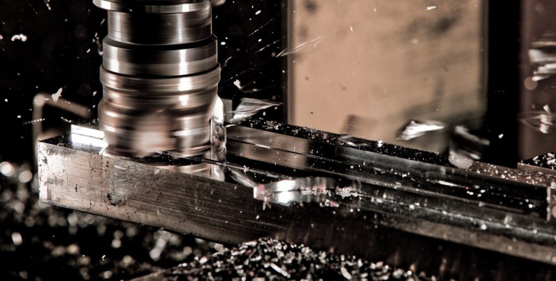 CNC machine removing large amounts of metal